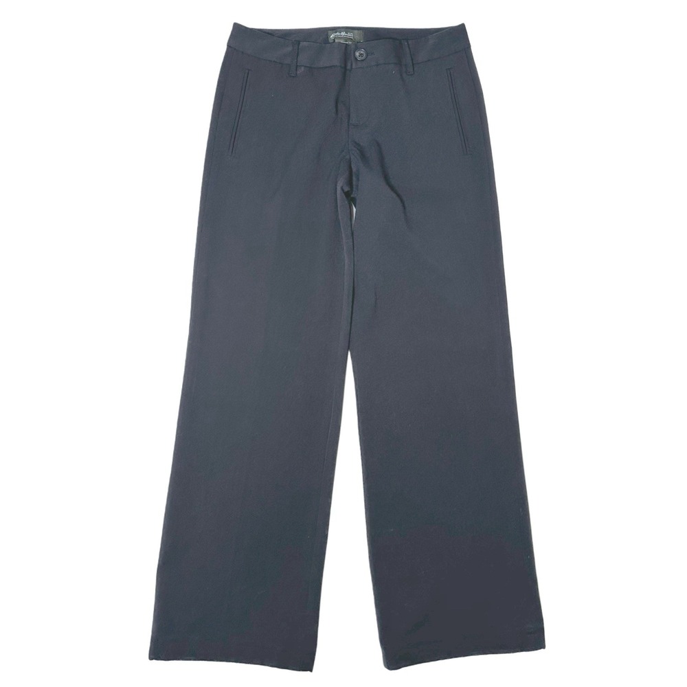 Eddie‎ Bauer Vashon Fit Wide Leg Trousers Pants Stretch Career Work Black Sz 2